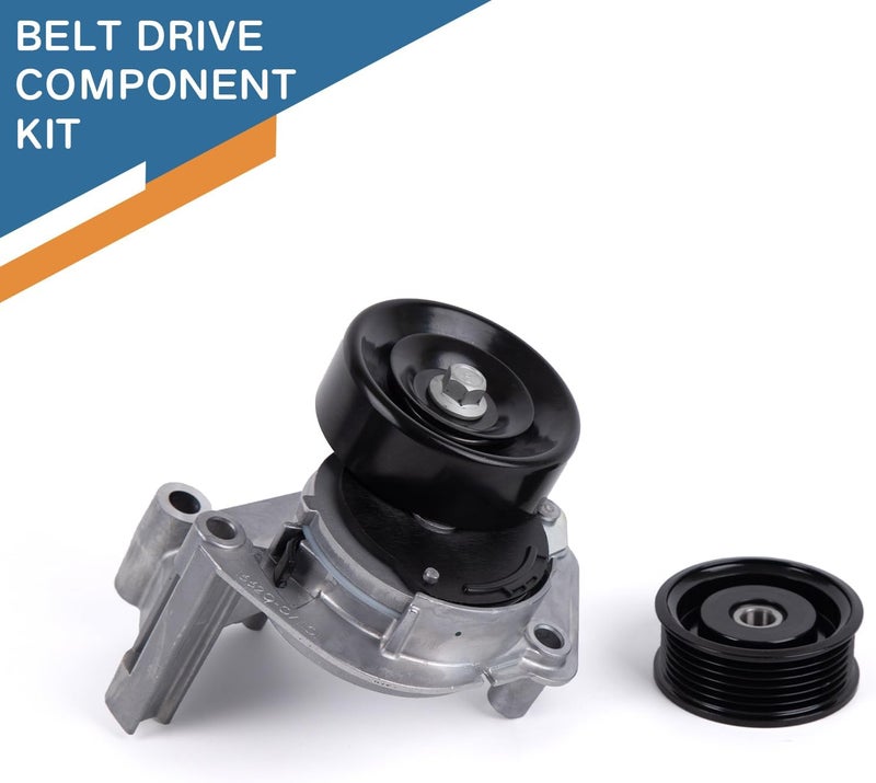 Baxzl Serpentine Belt Tensioner Pulley with Idler Pulley Kit for Toyota Tundra 4Runner Sequoia Land Cruiser for Lexus LX470 GX470 LS430 GS430 GS400 SC400 1998-2009 4.0L 4.3L 4.7L V8 Replaces 90K-38488 - Image 3